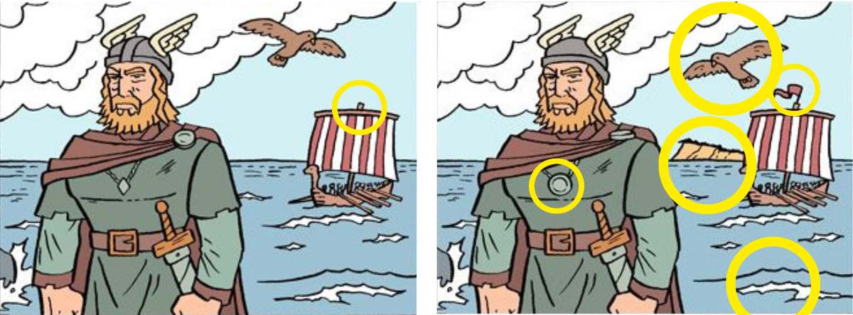 spot 5 differences in viking picture solution