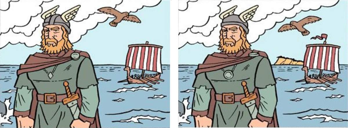 spot 5 differences in viking picture